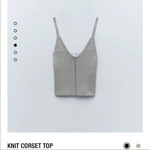 Zara Grey Knit Corset Tank Size S | NWOT